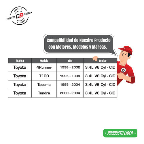 Bomba De Agua Toyota 4runner T100 V6 3.4l 1995-2004