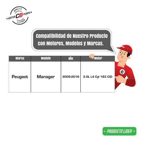 Bomba De Agua Para Peugeot Manager Ducato 2009 L4 3.0l