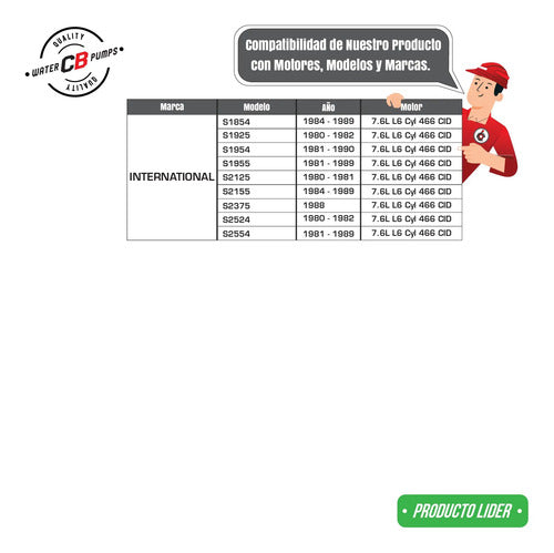 Bomba De Agua Para Navistar Dt-466 Derecha L6 7.6l 84-94
