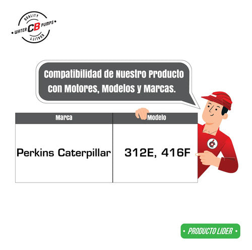 Bomba De Agua Compatible Con Perkins Caterpillar 312e 416f