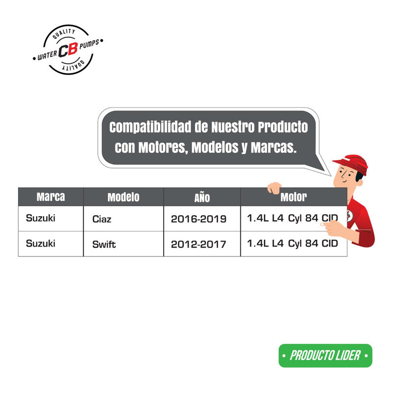 Bomba De Agua Para Suzuki Swift Ciaz Vitara 1.2 1.4 10-17