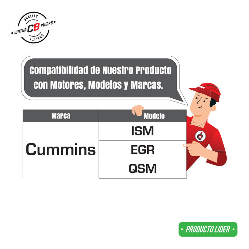 Bomba De Agua Compatible Con Cummins Ism Egr / Qsm 4955708