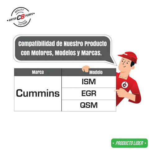 Bomba De Agua Compatible Con Cummins Ism Egr / Qsm 4955708