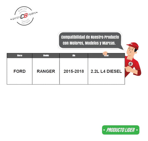Bomba De Agua Ford Ranger Diesel 2.2l 2014-2017