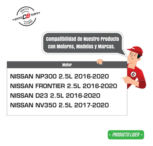 Bomba De Agua Nissan Np300 Frontier Nv350 2.5l L4 2016-2025