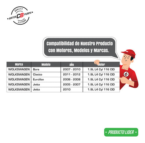 Bomba De Agua Vw Bora Clasico Eurovan Jetta 1.9 L4 Diesel