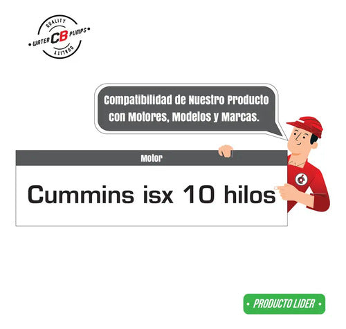 Bomba De Agua Compatible Cummins Isx (polea Chica 10 Hilos)