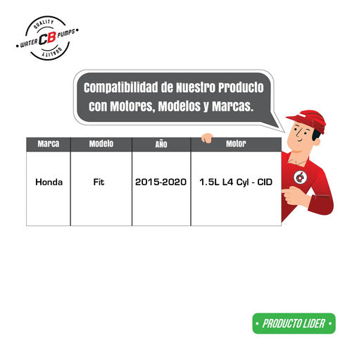 Bomba De Agua Para Honda Fit 1.5l 2015-2018