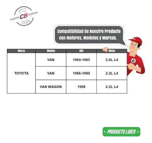 Bomba De Agua Toyota Van 2.0l 1984-1989