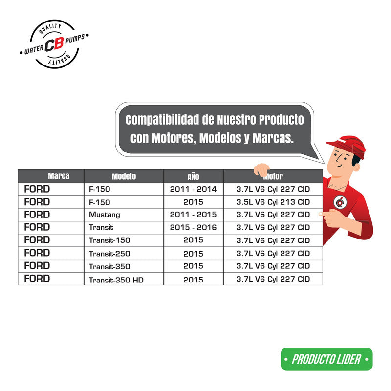 Bomba De Agua Ford F-150 Mustang 2011 2014 V6 3.7l