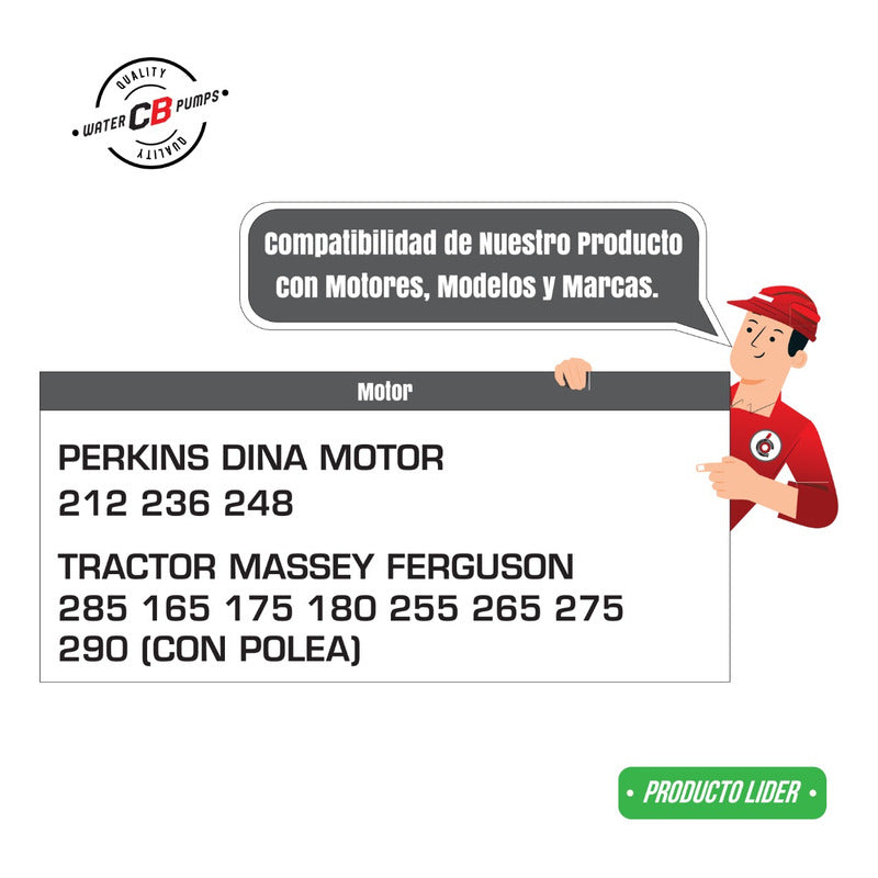 Bomba De Agua Perkins 212 236 248 3.5 3.9 4.1 Polea Agricola