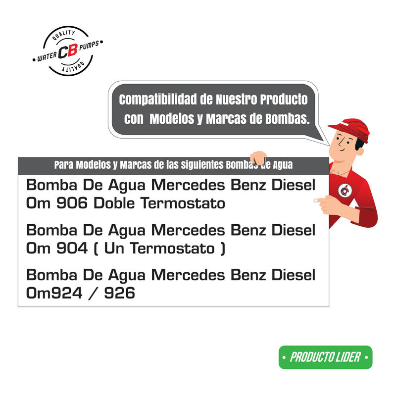 Conector Hule Acero Para Bomba Agua Mercedes Benz Om906 904