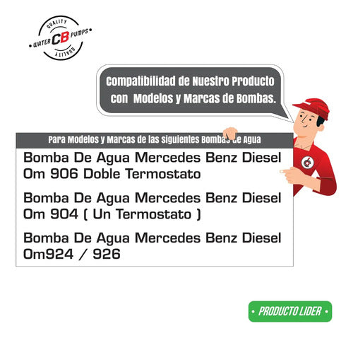 Conector Hule Acero Para Bomba Agua Mercedes Benz Om906 904