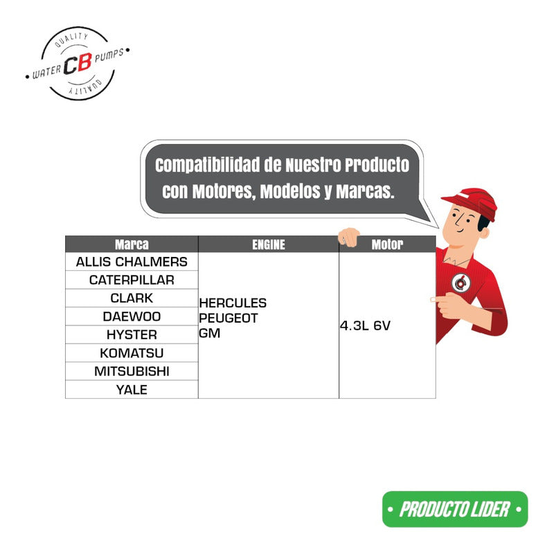 Bomba De Agua Motor Ind. Caterpillar Hercules Peugeot