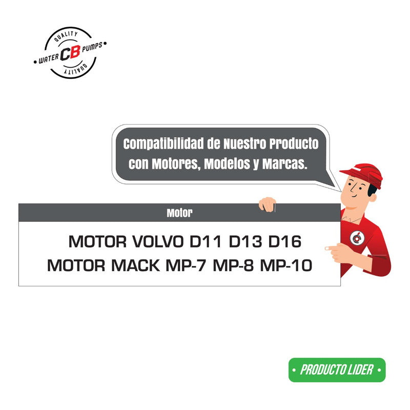 Bomba d'água Volvo Diesel D11 D13 D16 85142304 85124621