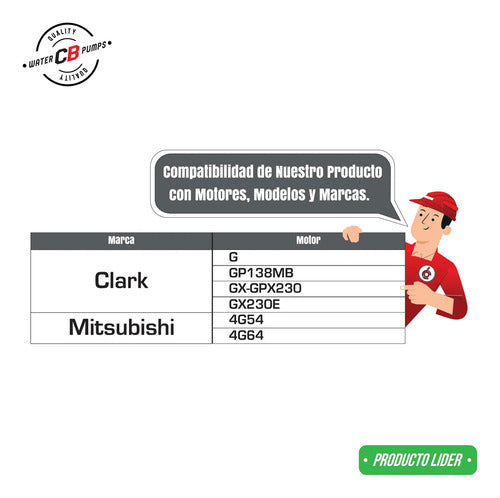 Bomba De Agua Para Montacargas Clark G Mitsubishi 4g54