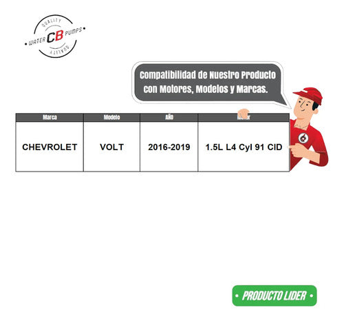 Bomba De Agua Chevrolet Volt 2016-2019 1.5 12681173 12645159